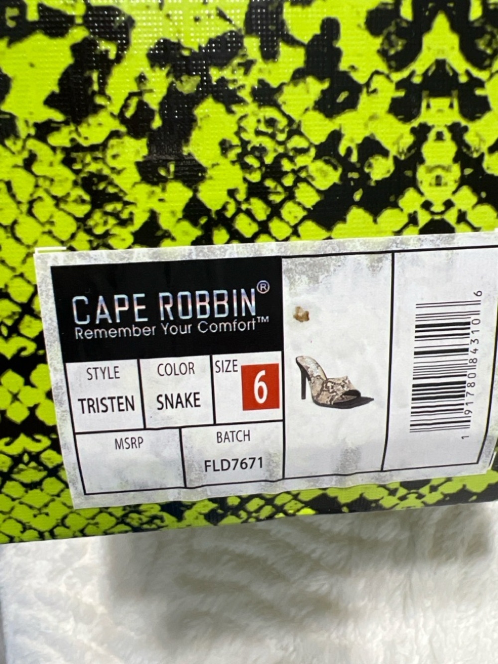 Cape Robbin Tristen Snake Print Mule Heels Size 6 Stiletto Square Toe - Picture 12 of 13